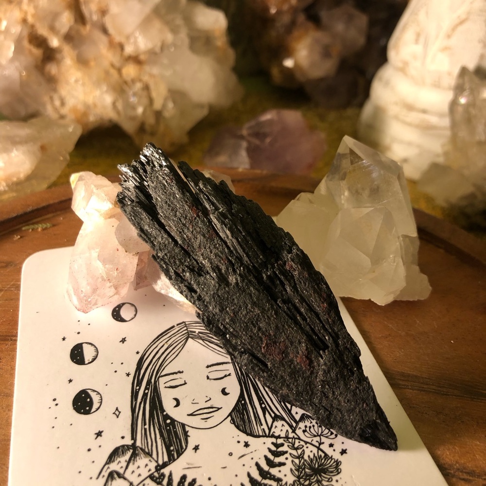 Large Black Kyanite Fan Healing crystal